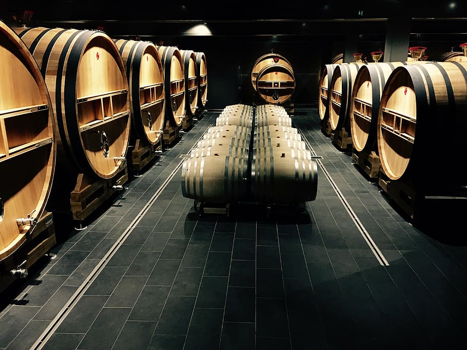 beer barrel, casks, wine, champagne, drink, winery, winemaking, HD wallpaper