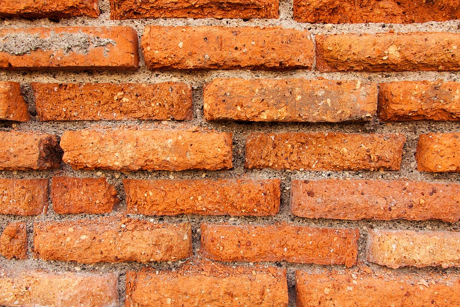 close-up photo of brown concrete bricks, abstract, aging, architecture HD wallpaper
