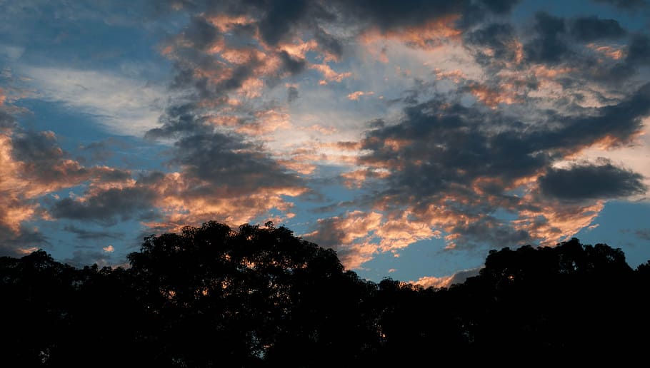 dusk, sun, clouds, horizon, sundown, skies, scenic, yellow HD wallpaper