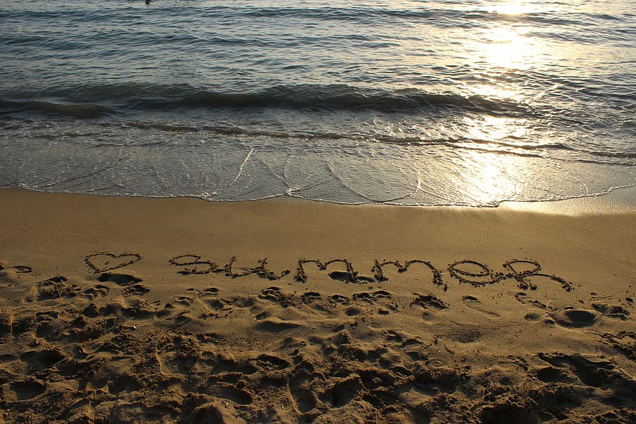 summer, beach, sea, vacation, sand, water, land, nature, high angle view HD wallpaper
