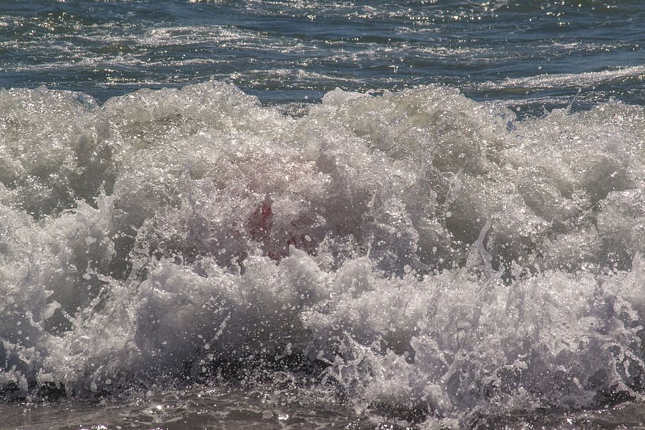 waves, splash, water, seaside, seascape, waves crashing, beach, HD wallpaper