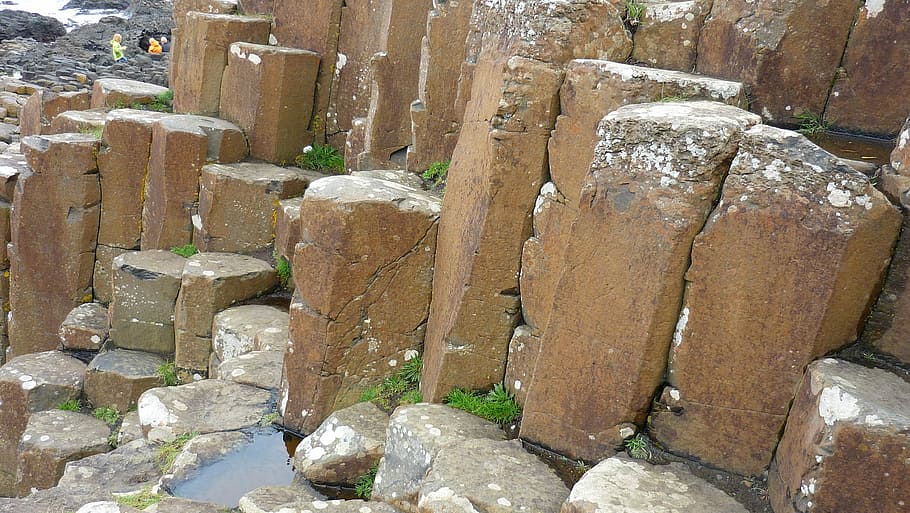 Basalt, Causeway, Columns, Northern, ireland, antrim, hexagonal HD wallpaper