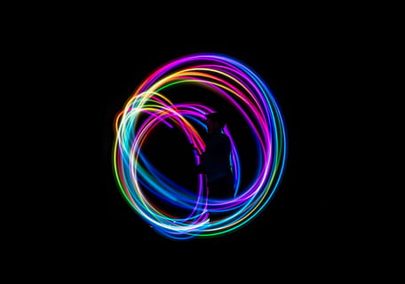 untitled, dark, night, fire, people, dancing, lights, multi colored HD wallpaper