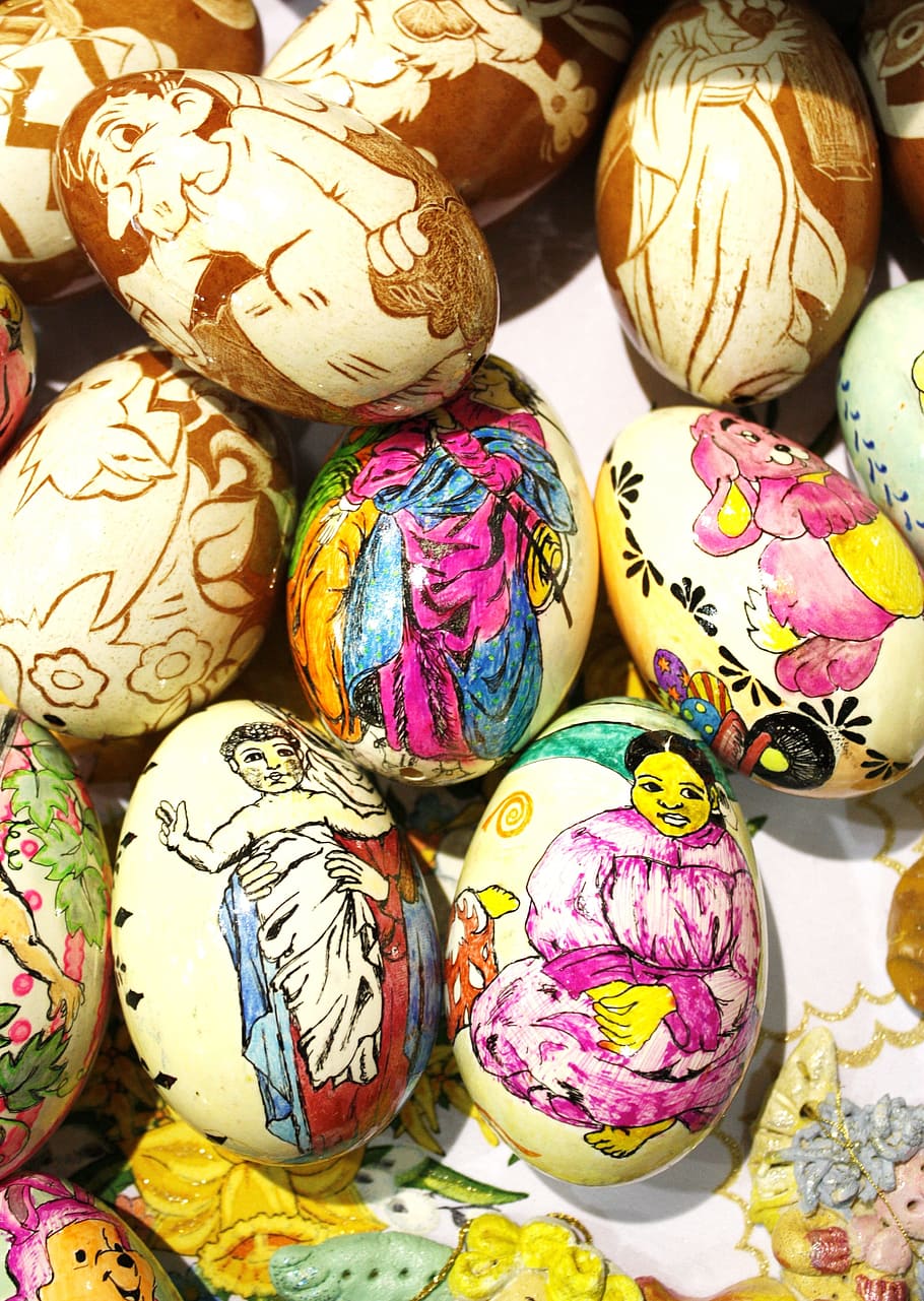 Easter Eggs, Colored, paint, painting, the art of, theme, easter egg painting HD wallpaper