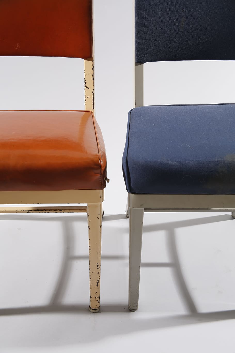 Chairs, Blue, Orange, Studio, indoors, no people, office chair HD wallpaper