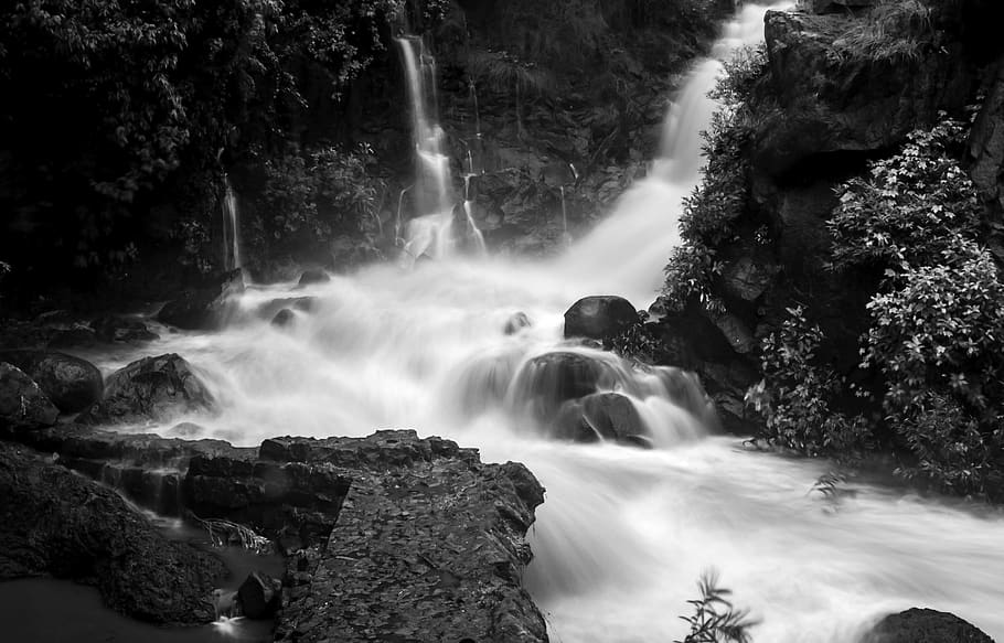 water, flow, rain, rock, rock - object, motion, scenics - nature HD wallpaper