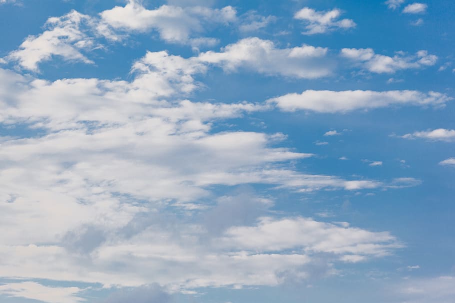 blue sky, white clouds, clear light, saturated, cloud - sky HD wallpaper