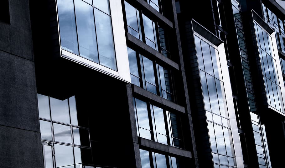architecture, building, glass, perspective, reflection, windows HD wallpaper