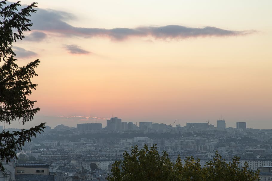 morning, sky, clouds, beautiful, landscape, sunrise, building exterior HD wallpaper