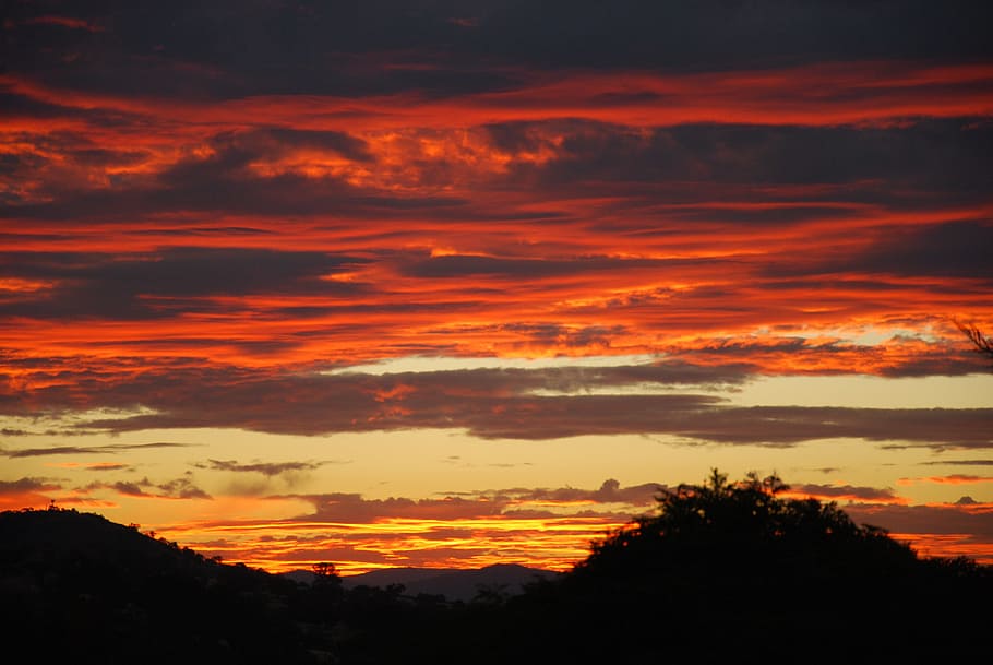 sunset, clouds, canberra, sky, nature, landscape, light, sunlight HD wallpaper