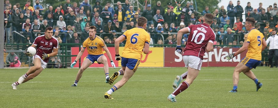 damien comer, galway, roscommon, gaelic football, sport, group of people, HD wallpaper