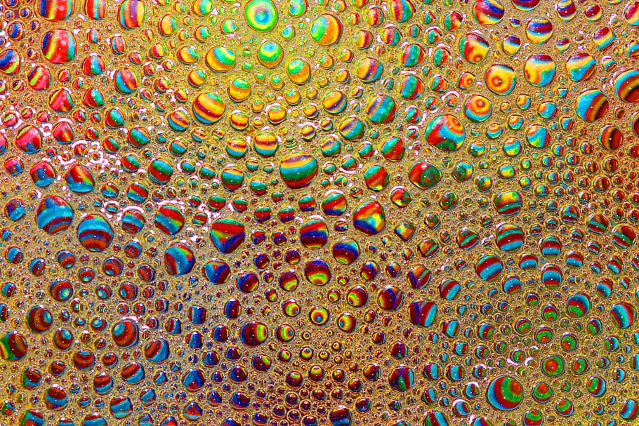 multicolored wallpaper, bubbles, soap, colours, reflection HD wallpaper