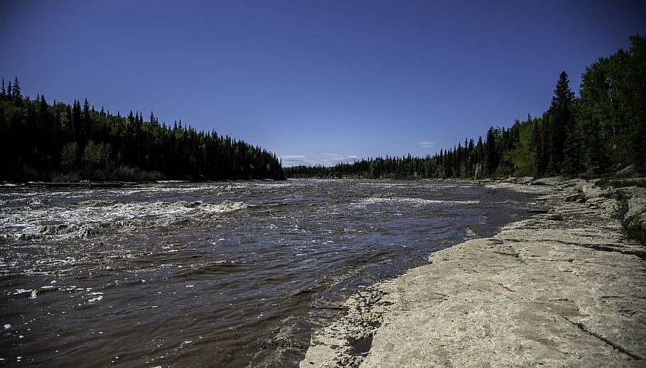 Upstream Landscape on the Hay River, canada, northwest territories, HD wallpaper