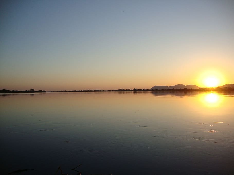 rio, swamp, by sunsets, sky, water, tranquility, tranquil scene HD wallpaper