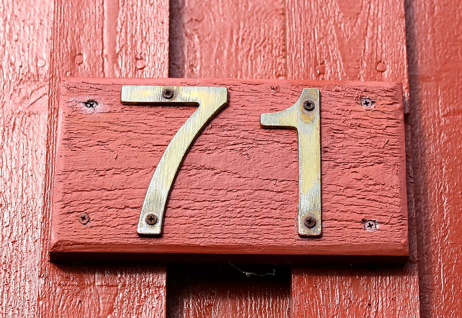 facade, number, house numbers, wood, brass figures, 71, wood - material, HD wallpaper