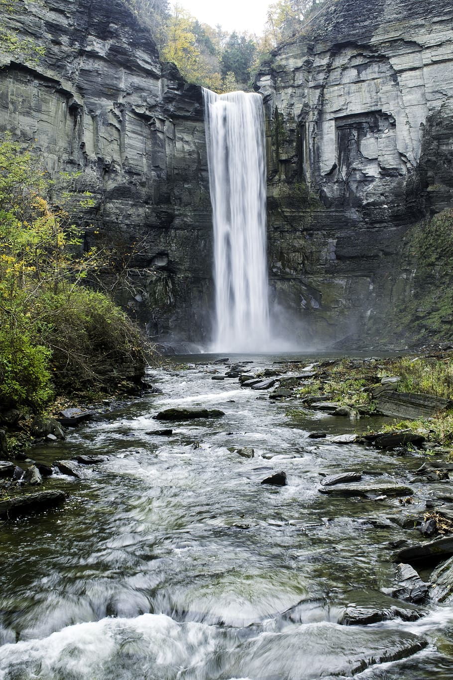 waterfall, stream, downstream, small aperture, flow, scenics - nature HD wallpaper