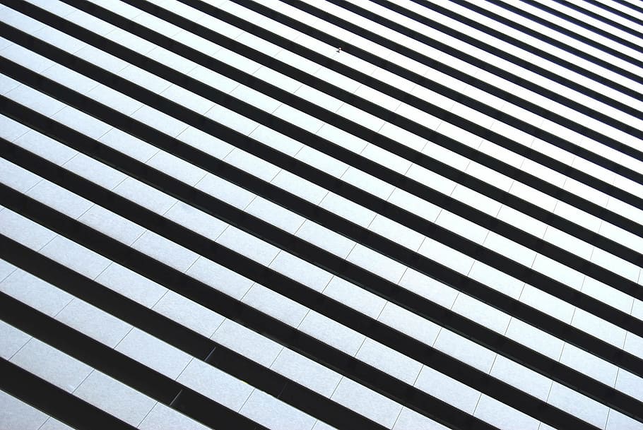 white and black building, photo, stripes, abstract, pattern, design
