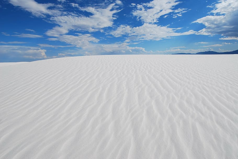 photo of white sand, scenic, landscape, sky, clouds, tranquil, HD wallpaper