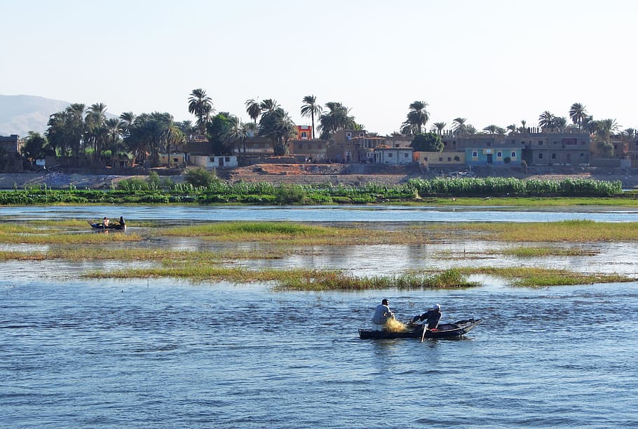River, Nile, Egypt, People, egyptian, daily life, landscape HD wallpaper