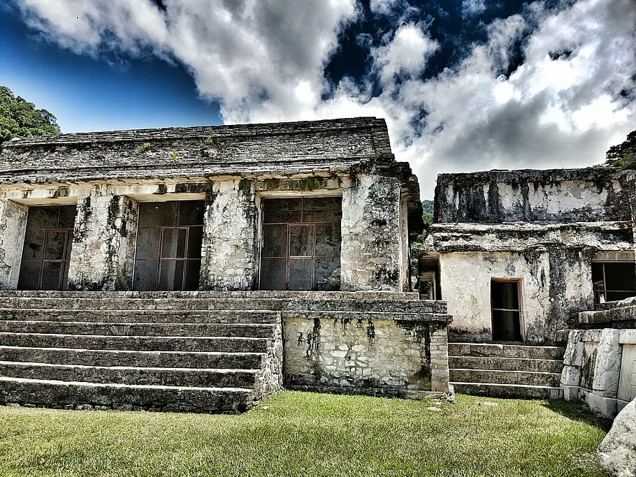 palenque, pyramid, architecture, prehispanic, mexico, built structure HD wallpaper