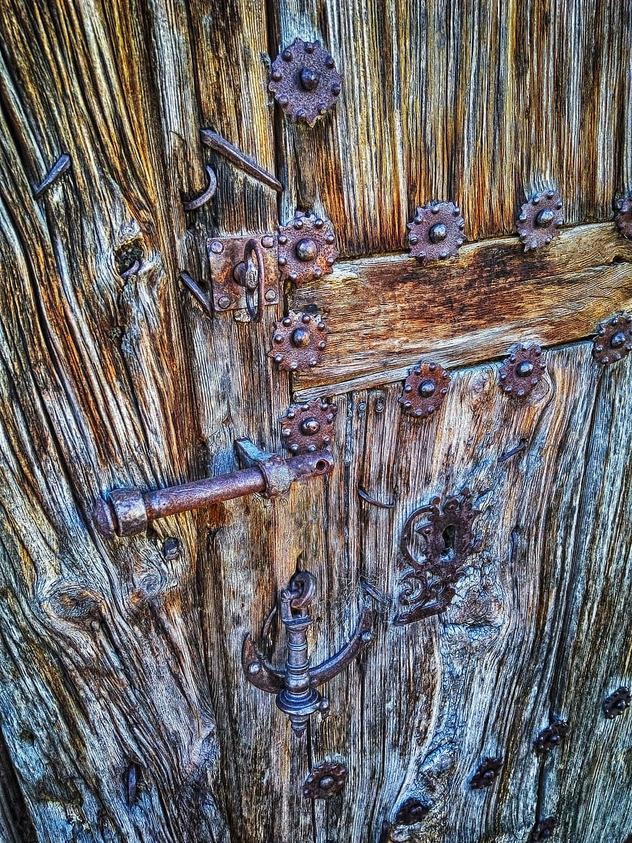 door, old, wood, input, rustic, rusty, historical, lock, wood - material HD wallpaper