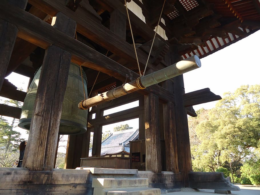 bell, sanctuary, japan, architecture, built structure, low angle view HD wallpaper