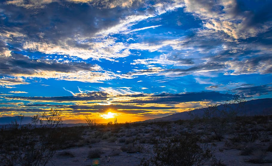 dawn, landscape, nature, sky, blue sky, clouds, daylight, environment HD wallpaper