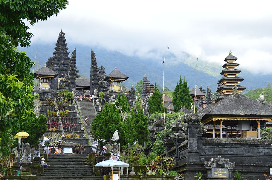 besakih, temple, indonesia, bali, asia, history, monument, tropical, HD wallpaper