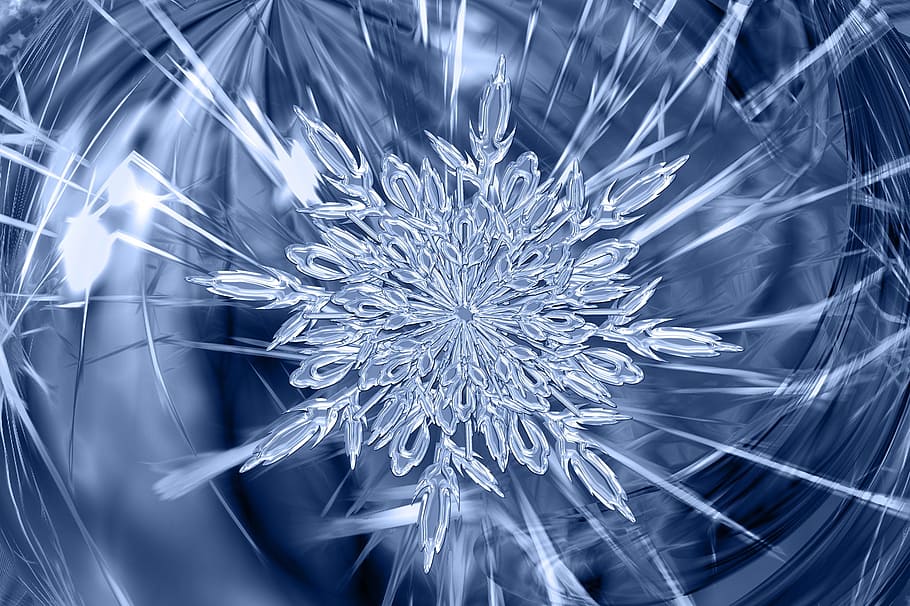 macro photo of snow flake, ice crystal, form, frost, fabric, grid, HD wallpaper