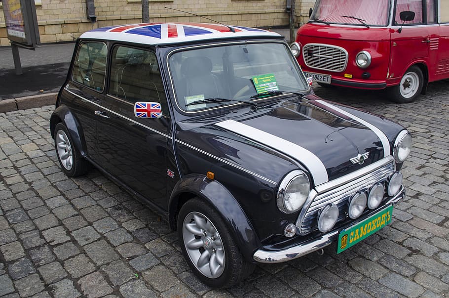 mini, machine, england, english, flag, black, car, lifestyle HD wallpaper