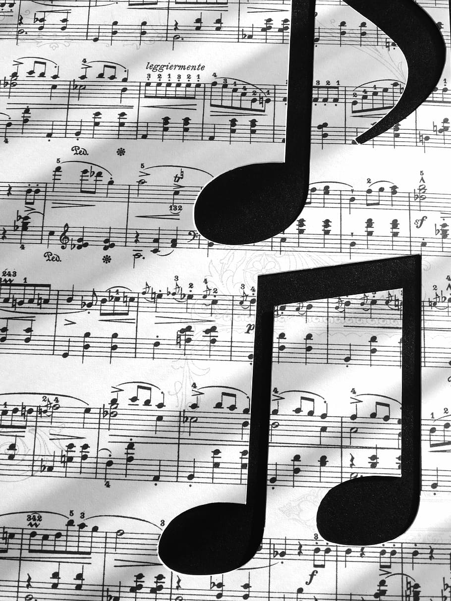 musical sheet close-up photo, clock, notenblatt, octave, musical Instrument, HD wallpaper