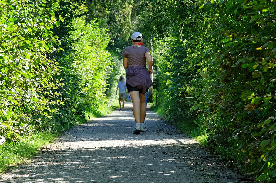 woman jogging during daytime, run, go, jogger, sport, leisure HD wallpaper