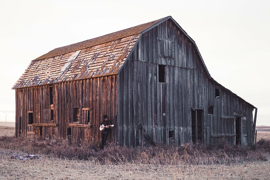 brown wooden house, abandoned, architecture, barn, building, cabin, HD wallpaper