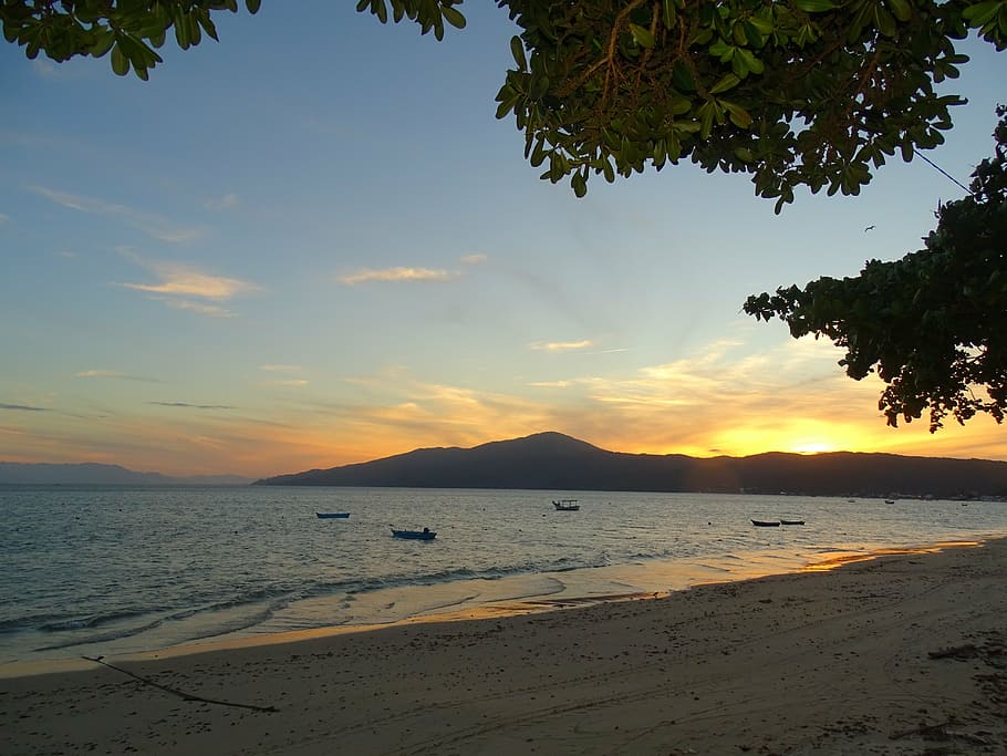 tranquility, mar, landscape, beach, nature, water, beira mar HD wallpaper
