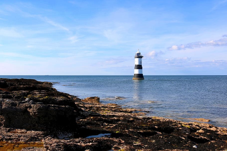 penmon, beach, point, lighthouse, penmon point, anglesey, north wales HD wallpaper