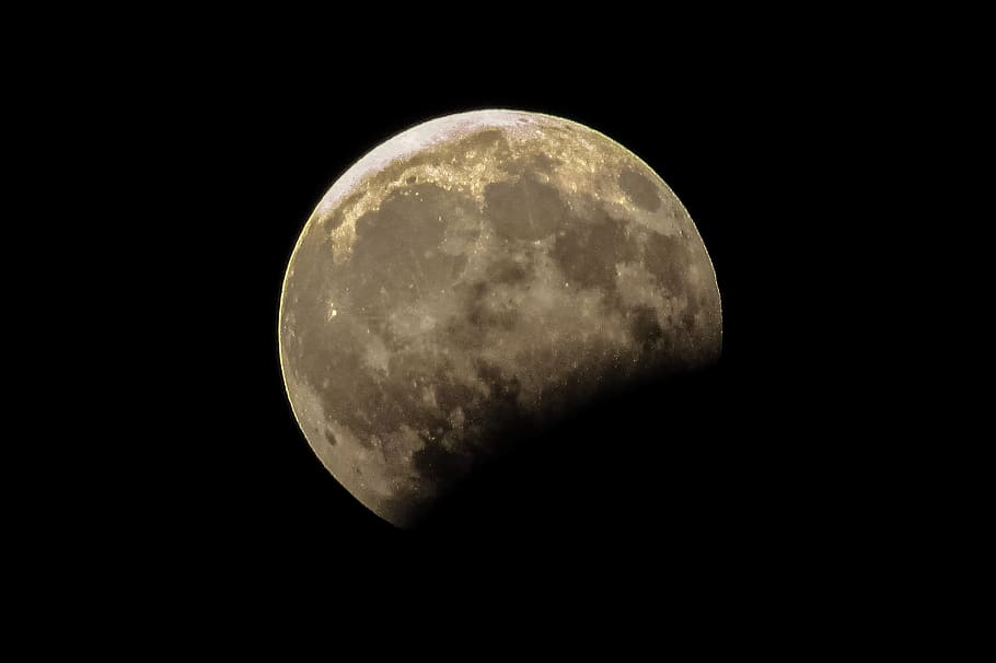 photo of moon, eclipse, astronomy, space, sky, satellite, night HD wallpaper