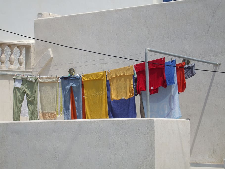 cloths, roll out, sun, dry, balcony, hanging, clothing, laundry HD wallpaper
