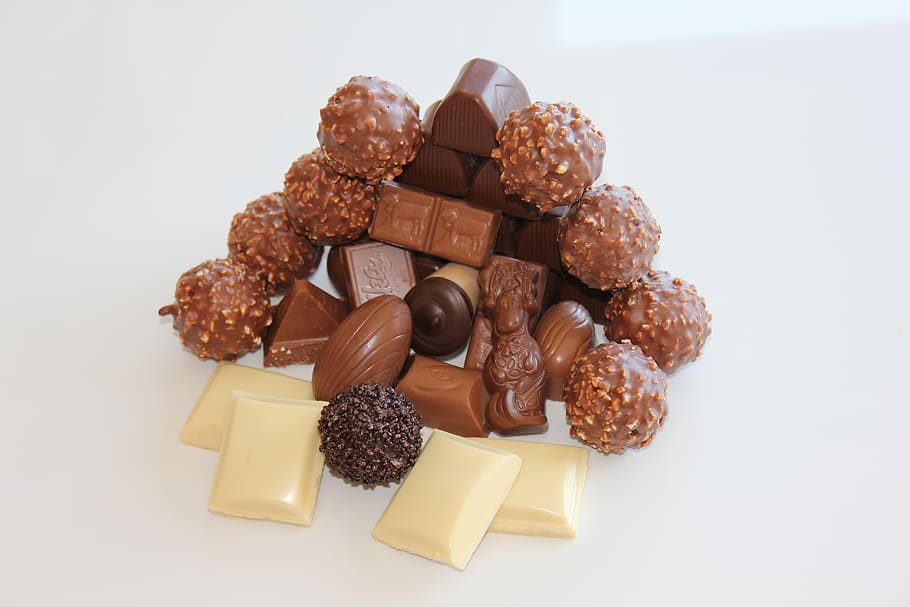 white and brown chocolate bars, white chocolate, candy, chocolates