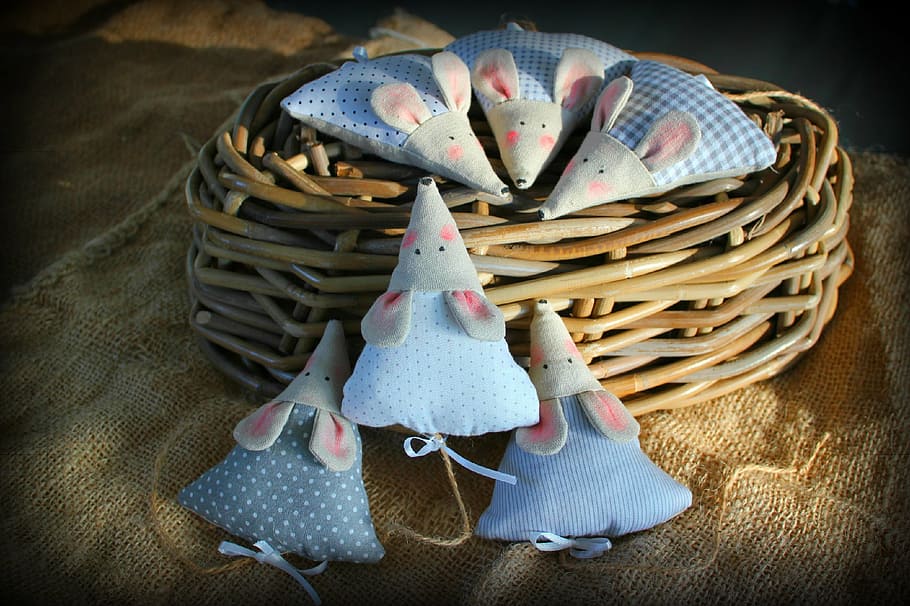 mouse, the mouse, mice, the substance, bag, basket, cute, decoration HD wallpaper