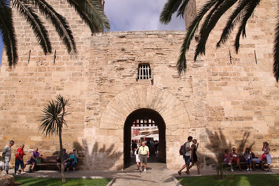 borg, wall, gate, entrance, solid, fortress, spanish, architecture HD wallpaper