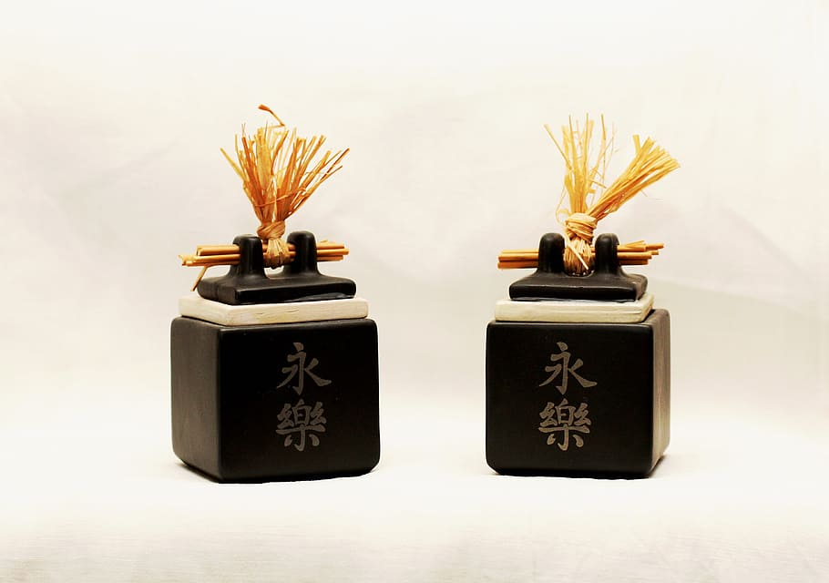 candles, decoration, zen, no people, indoors, close-up, two objects HD wallpaper