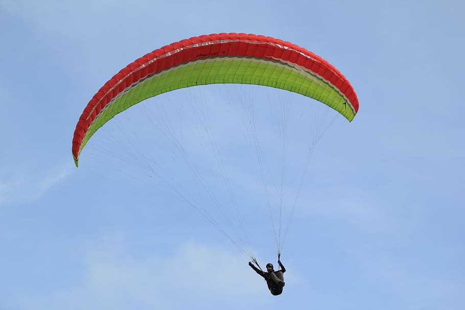 Sport, Flying, Paragliding, parachute, mid-air, extreme sports HD wallpaper