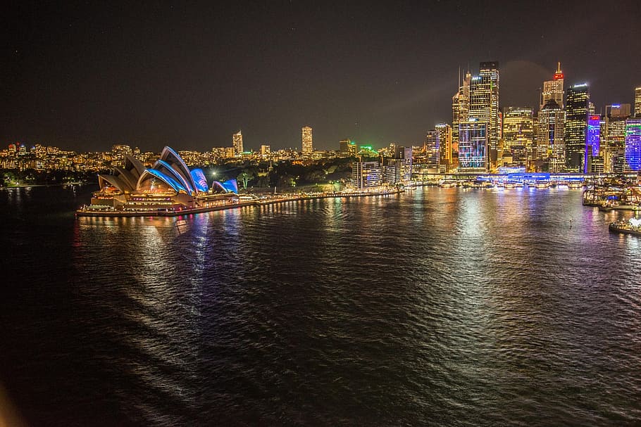 Sydney Opera House, Australia during night time, sydney harbour