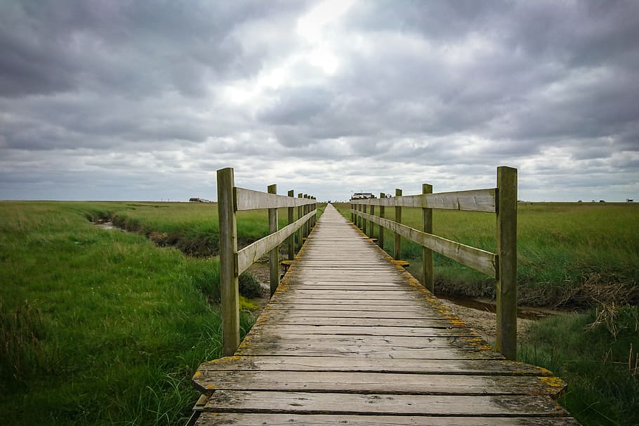 landscape, nature, sky, clouds, boardwalk, cloudy, country, countryside HD wallpaper