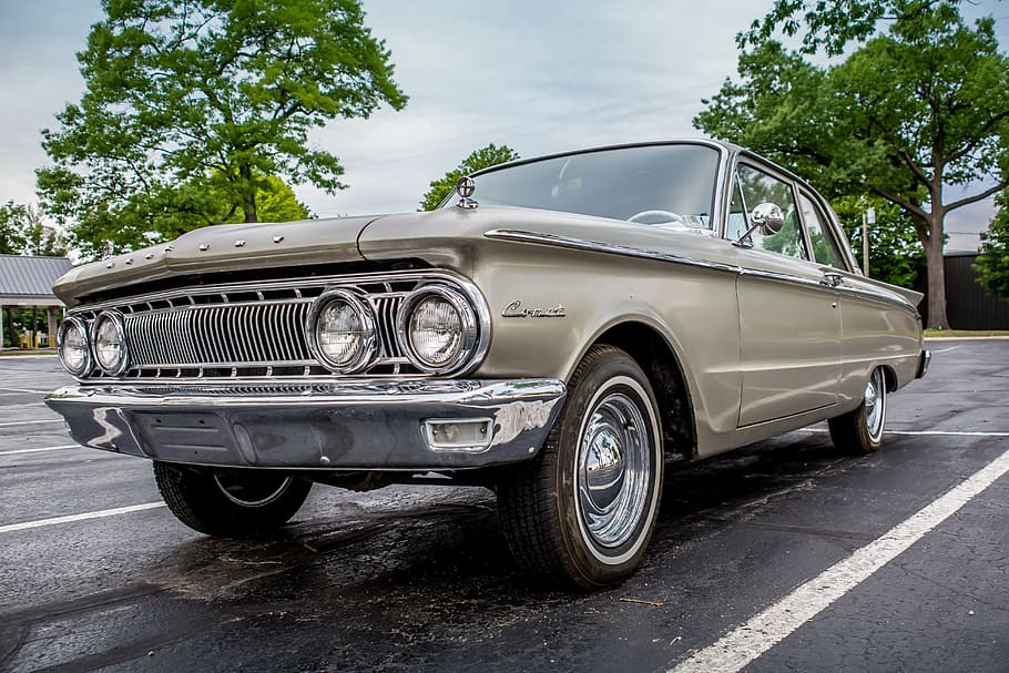 classic gray coupe, mercury, comet, automobile, car, antique HD wallpaper