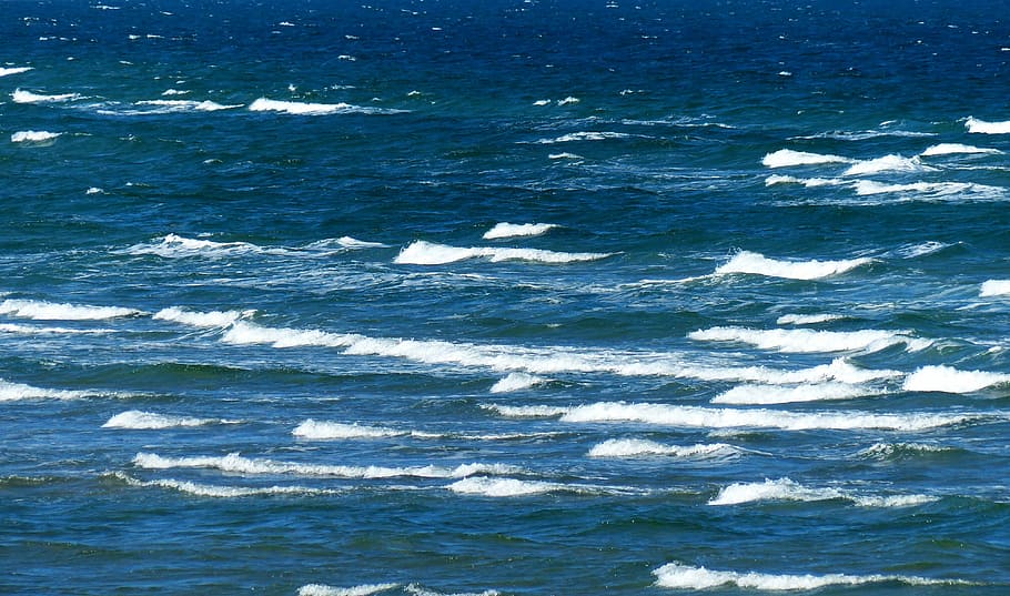 Wave, Crest, Surf, White, Sea, blue, picturesque, scandinavia HD wallpaper