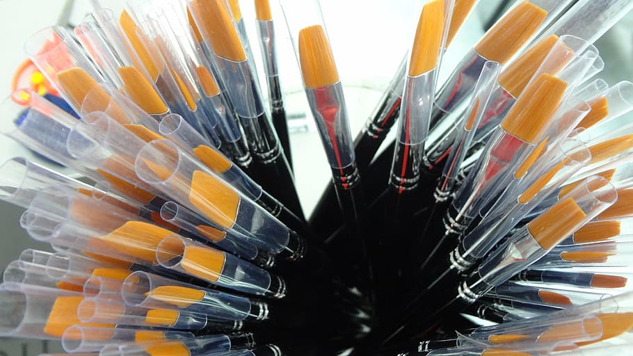 brushes, art, paint, multi Colored, colors, large group of objects HD wallpaper