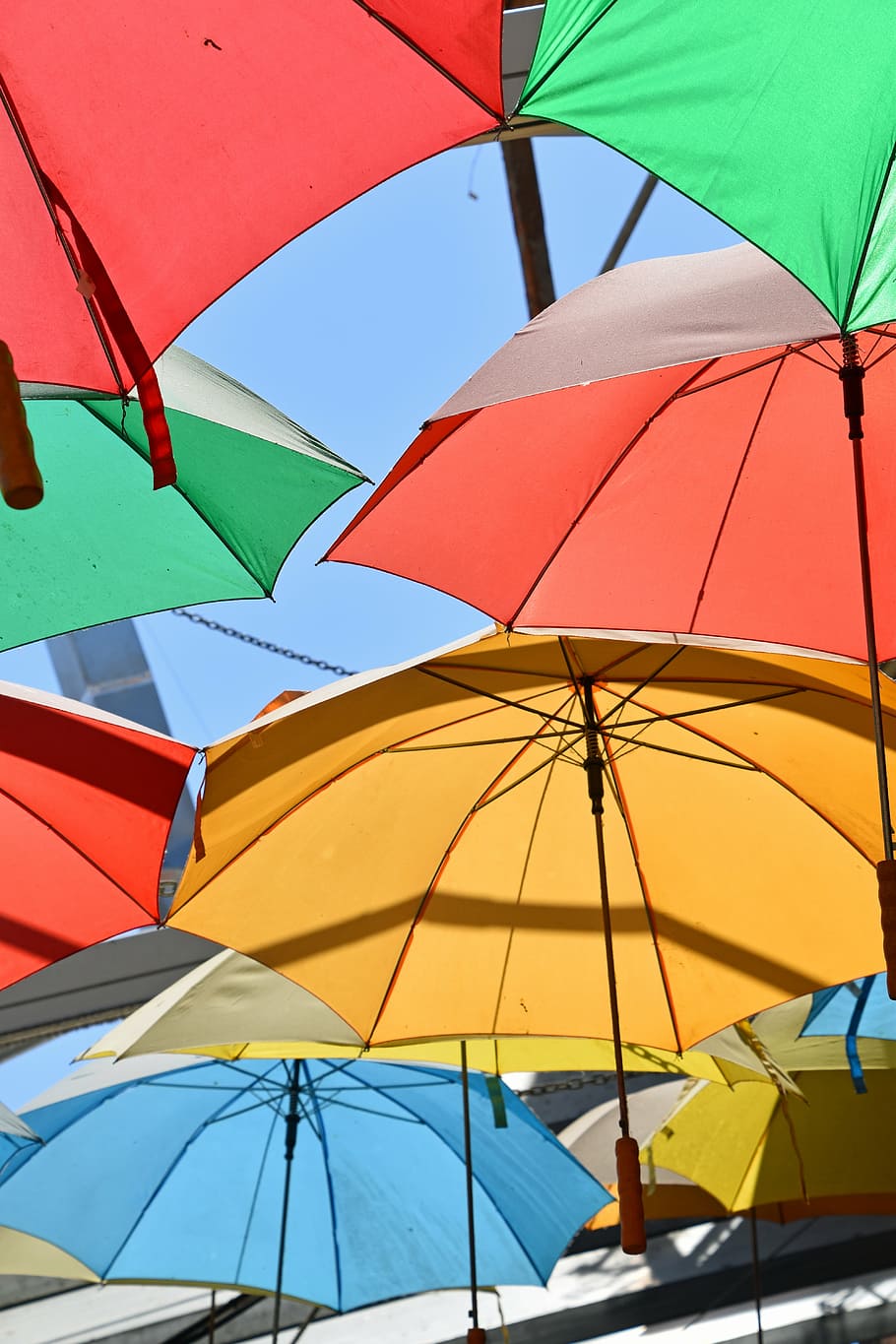 assorted-color umbrellas, multi colour, rainbow, gay, natural HD wallpaper
