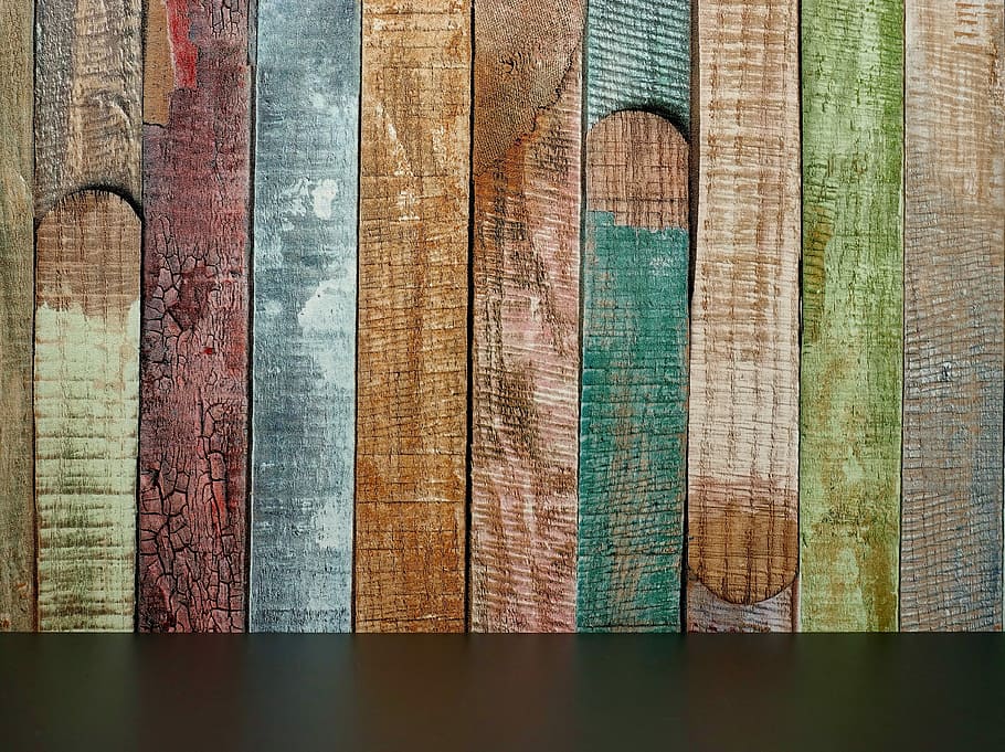 multicolored wooden decor, background, colorful, structure HD wallpaper