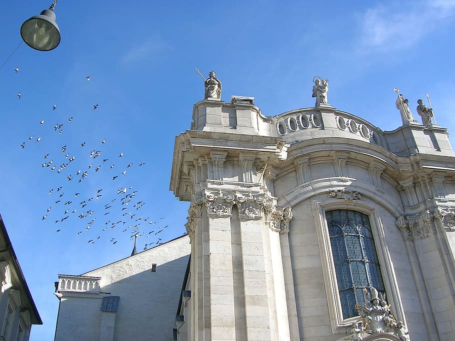 Eichstatt, Germany, Clouds, Church, sky, cathedral, building HD wallpaper